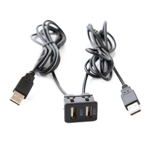 Car Universal Modified Dual USB Interface Charging Cable Switch Holder for Alpine / Pioneer, USB+USB