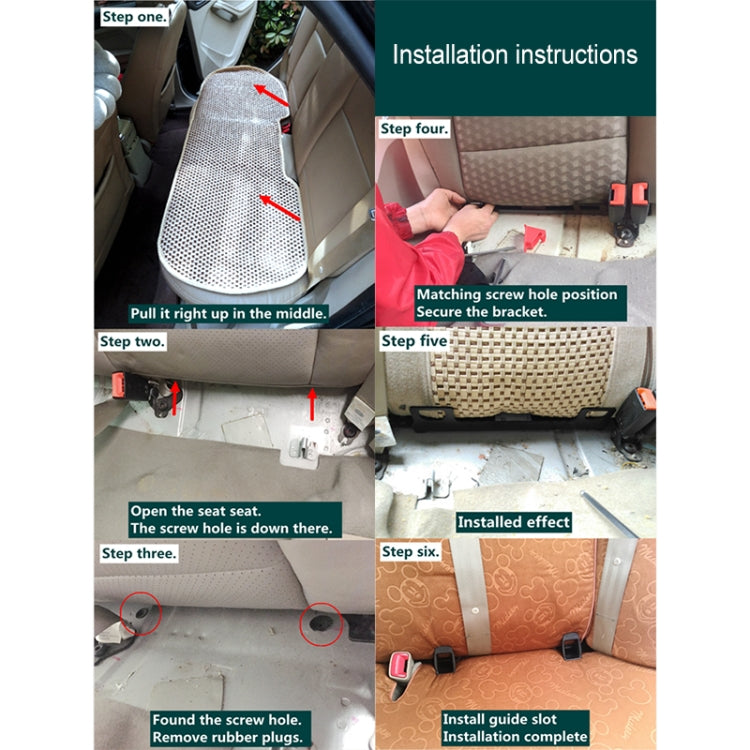 Installed ISOFIX latch retainer on car seat area with visible ISOFIX attachment points