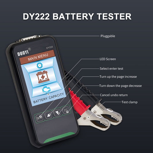 DUOYI DY222 Car 12V / 24V Battery Tester, DY222