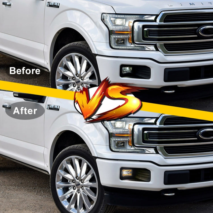 Truck front with upgraded amber front fog light and DRL/turn signal illumination