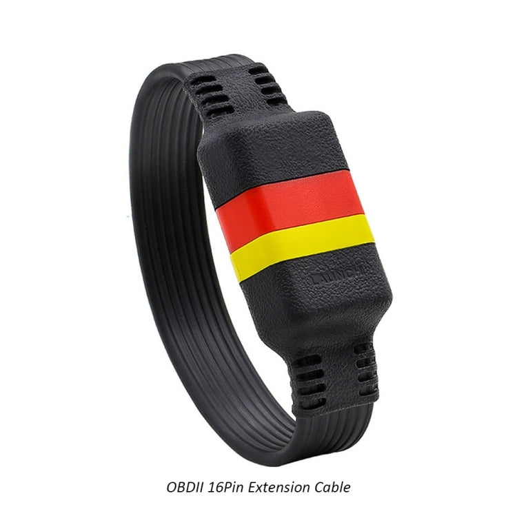 OBD2 16-pin extension cable, black cable with red and yellow connector housings
