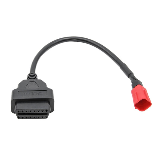 Motorcycle OBD2 adapter cable, 16-pin to 6-pin connector for Honda, red and black