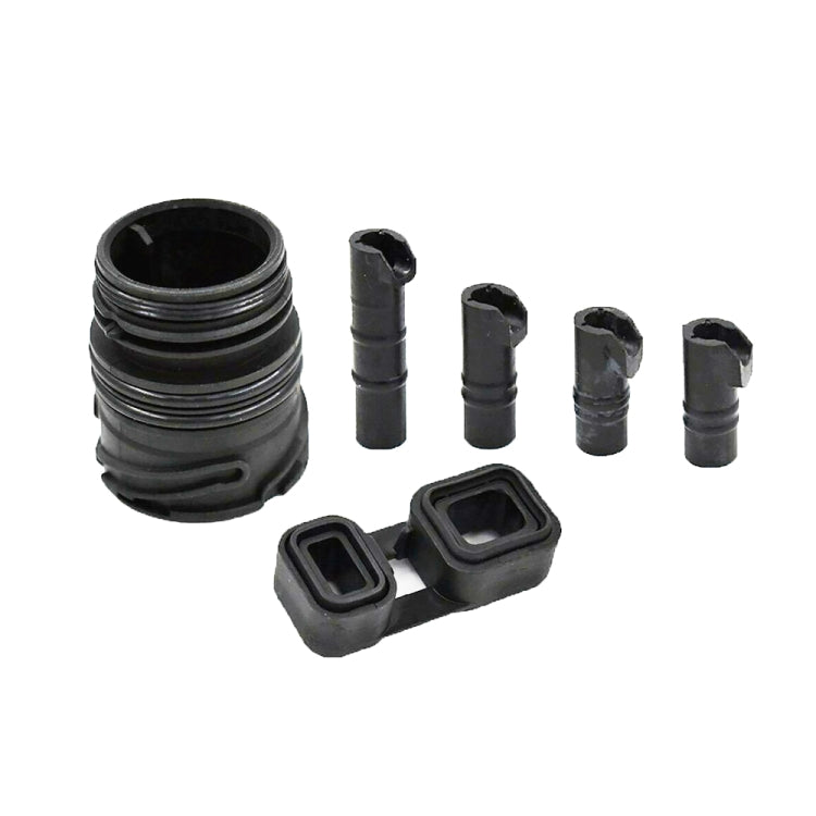 Transmission sealing rubber hose set, black stacked boot with attached connector brackets