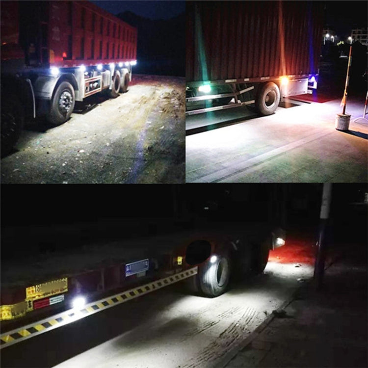 Waterproof LED truck side marker indicator lights, multiple units glowing in color