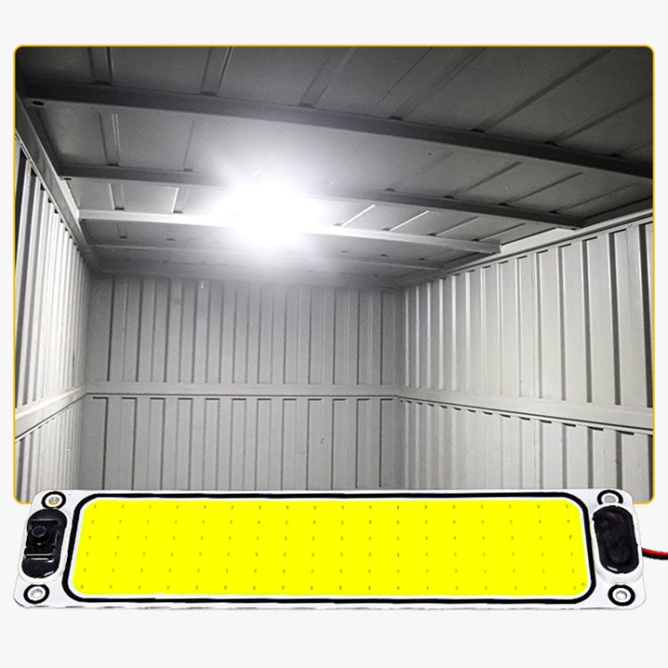 COB LED dome light bar with yellow COB panel and black end housings