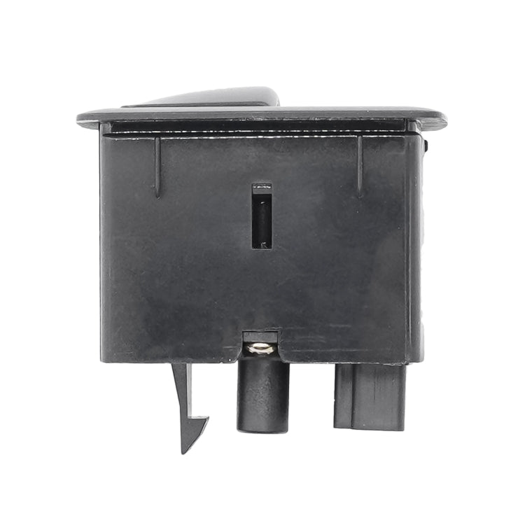 Window lifter switch with black housing and three-pin connector, side/back view