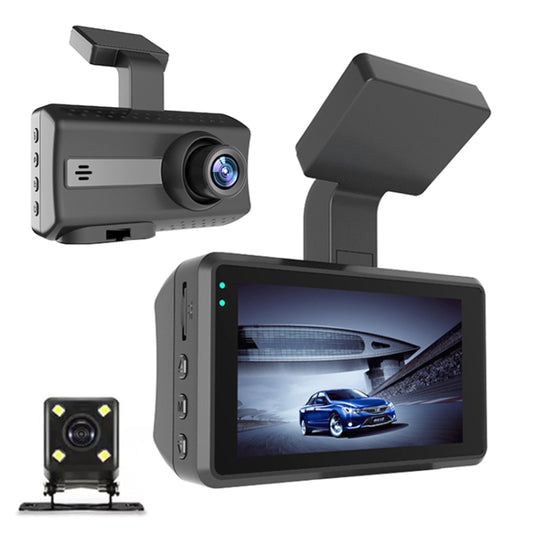 Front and Rear Dual Camera HD InfraredNight Vision Car Dash Cam Driving Recorder, Front and Rear