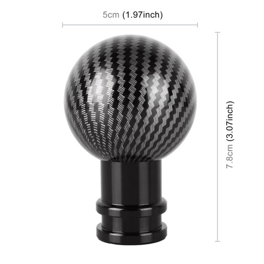 Universal Car Carbon Fiber Texture Metal Gear Shift Knob, Black, Red, Silver Black