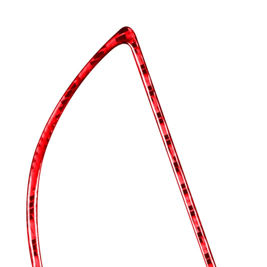 Carbon fiber inner handle frame trim strip, red/black curved edge piece