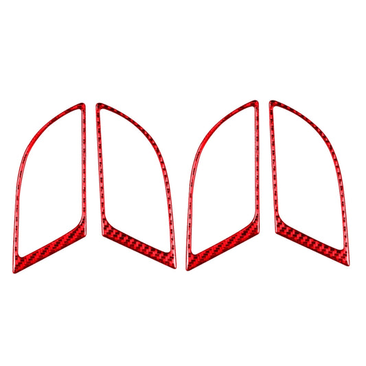 Carbon fiber inner handle frame stickers, red/black trim pieces (left and right)