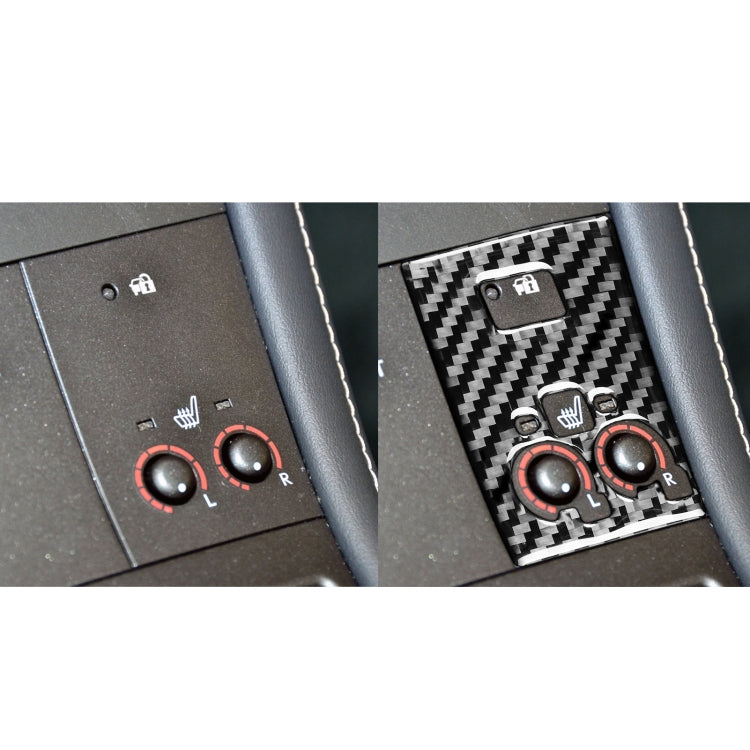 Car center control panel shown before and after with carbon fiber sport mode sticker