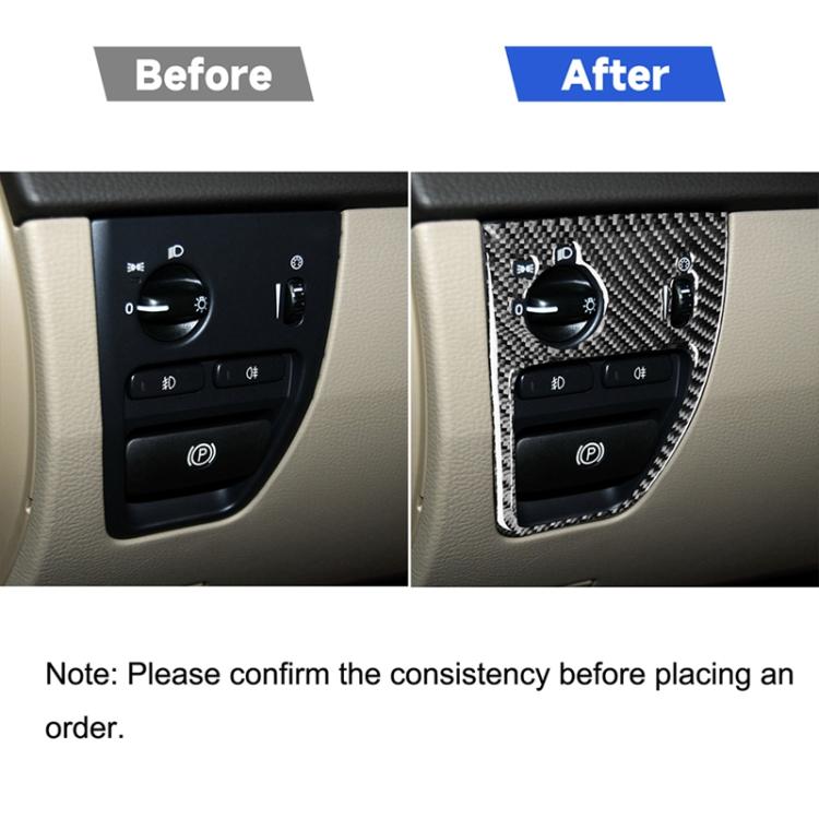 Car Carbon Fiber Headlight Control Decorative Sticker for Volvo XC90 2003-2014, Left and Right Drive Universal, Headlight Control