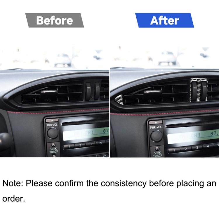 3 in 1 Car Carbon Fiber Central Air Outlet Decorative Sticker for Subaru BRZ / Toyota 86 2017-2019, Left and Right Drive Universal, Central Air Outlet