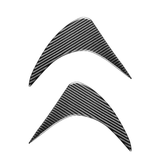 Carbon fiber front headlight eyebrow sticker set of 2 curved pieces, black weave