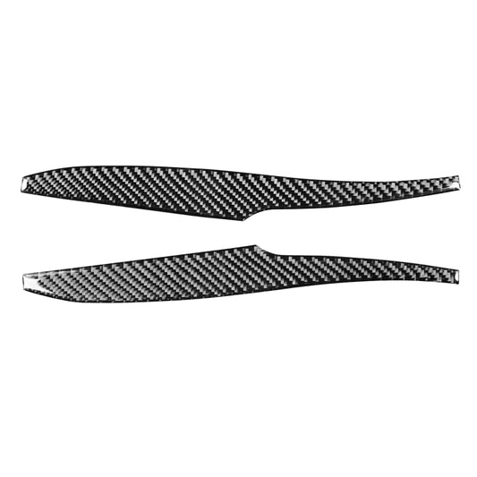 Carbon fiber rearview mirror decorative sticker set, two curved strips with black weave pattern