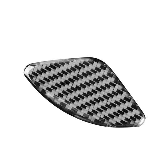 Single curved carbon-fiber patterned door bowl patch sticker, glossy black and gray