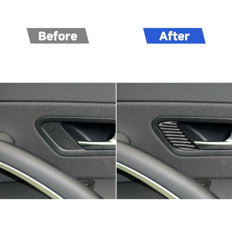 2 PCS / Set Carbon Fiber Car Door Lock Frame Decorative Sticker for Volkswagen Scirocco 2009-2016,Left Drive, Door Lock Frame ,Left Drive
