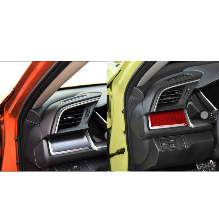 Car Carbon Fiber Central Control Left Decorative Sticker for Honda Tenth Generation Civic 2016-2019, Left Drive, Central Control Left Sticker Left Drive