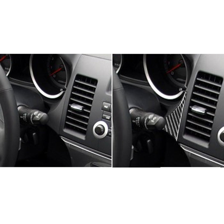 Dashboard vent area with right speedometer trim sticker, carbon fiber pattern