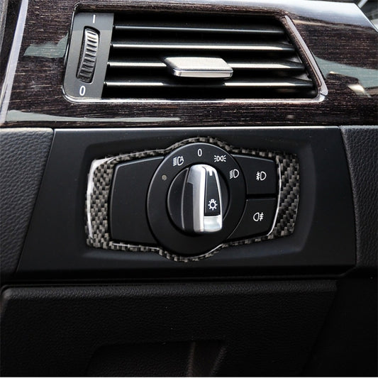 Carbon Fiber Car Headlight Switch Decorative Sticker for BMW E90 / E92 / E93 2005-2012, Headlight Switch