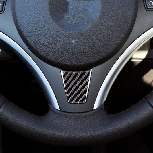 Large A Version Carbon Fiber Car Steering Wheel Decorative Sticker for BMW E90 2005-2012, Steering Wheel