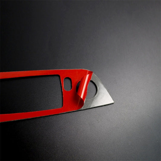 Carbon fiber trim sticker piece for door switch area with keyhole cutout