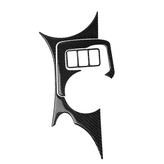 Carbon fiber cup holder panel sticker set with three-vent trim accents