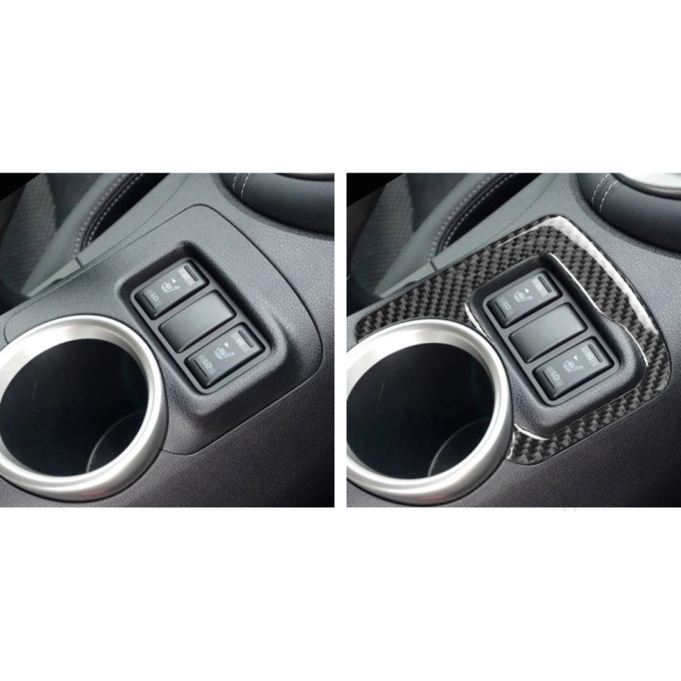 Car Carbon Fiber Central Control Heating Button Decorative Sticker for Nissan 370Z Z34 2009-, Left and Right Drive Universal, Central Control Heating Button