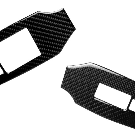 2 PCS Car Carbon Fiber Window Lift Panel Decorative Sticker for Nissan 370Z Z34 2009-, Right Drive Low-configured, Window Lift Panel Right Drive