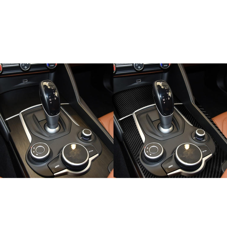 3 in 1 Car Carbon Fiber Gear Frame Panel Decorative Sticker for Alfa Romeo Giulia 2017-2019, Left Drive, Gear Frame, Left Drive