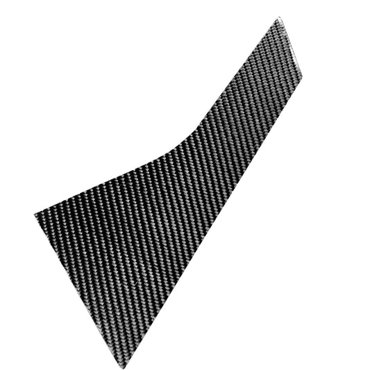 Single curved B-pillar trim sticker with black carbon fiber texture