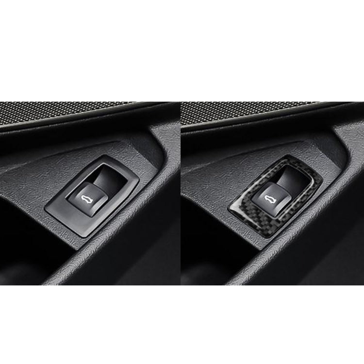 Before-and-after view of trunk switch cover: carbon fiber-look border around button