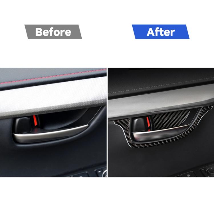 Installed black carbon fiber inner door bowl sticker around door handle trim.