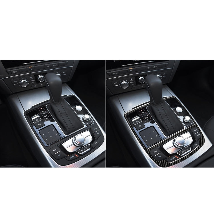 Car Carbon Fiber Gear Shift Panel Decorative Sticker for Audi A6 S6 C7 A7 S7 4G8 2012-2018, Left and Right Drive Universal, Gear Shift