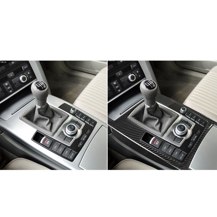 Car Carbon Fiber Gear Shift Position + Side Panel Decorative Sticker for Audi A6 2005-2011, Left Drive, High Configuration, Gear Shift Position Left Drive, High Configuration