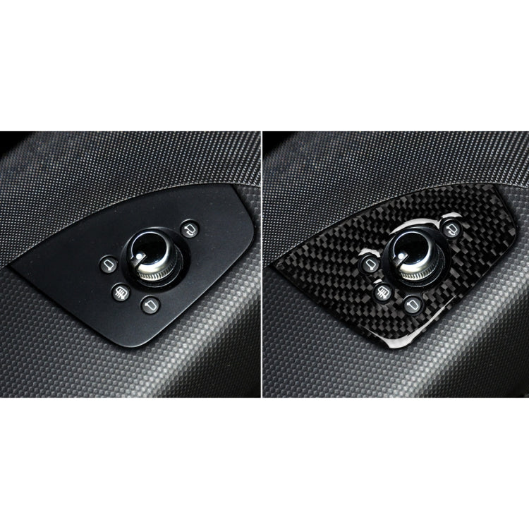 Car door button overlay sticker, carbon fiber texture, covering control cluster
