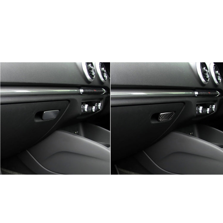 Hand box switch trim sticker installed on car door panel, black carbon fiber weave