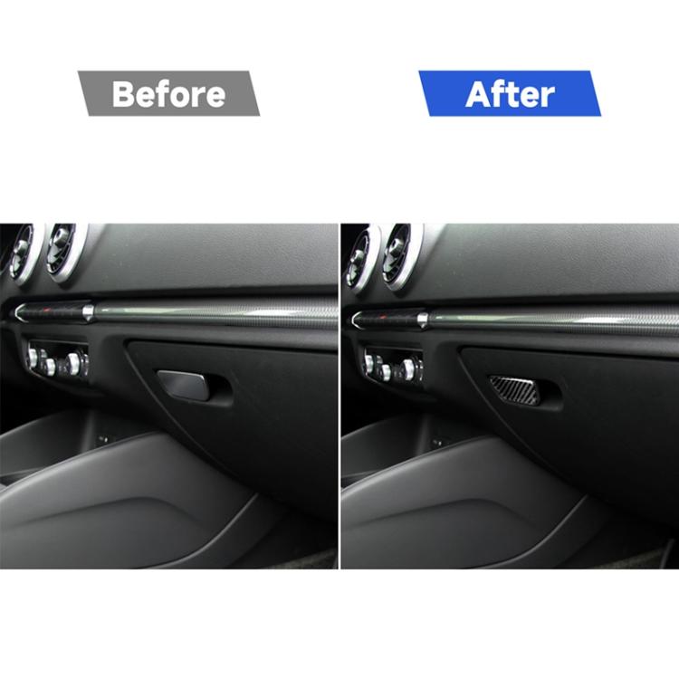 Installed carbon fiber-look hand box switch trim on car interior panel