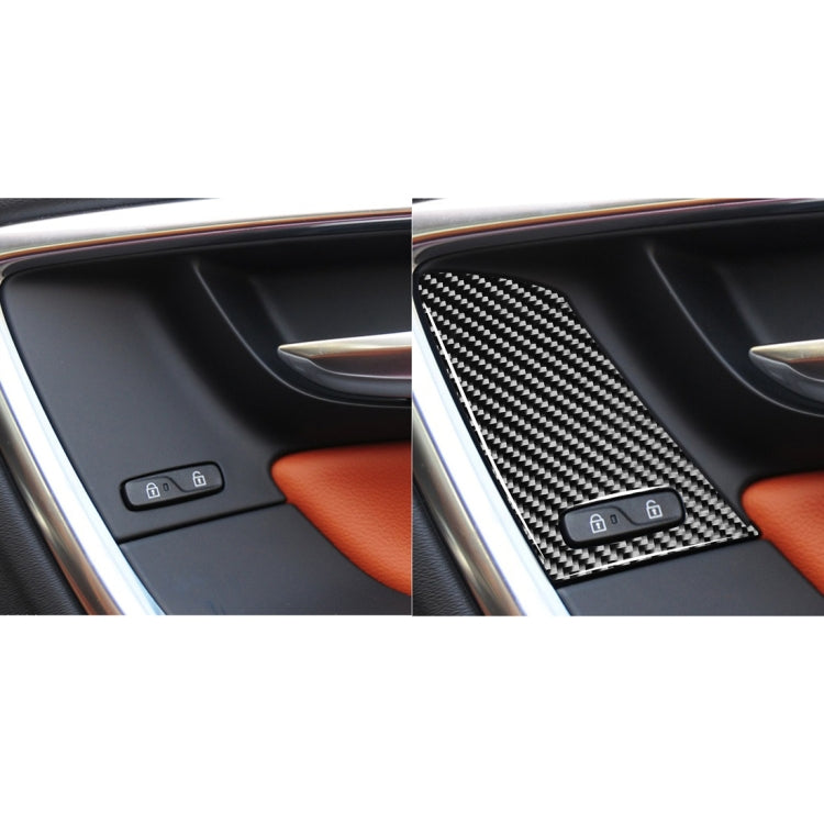Car door window switch area before and after carbon fiber cover sticker
