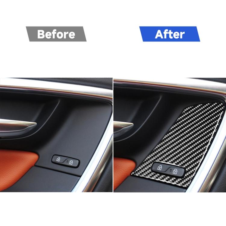 Window switch sticker set with before-and-after install on car door panel.