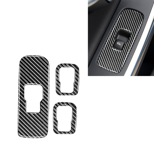 Carbon fiber-look window switch button sticker set for right side drive, 3 pieces