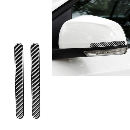 Pair of carbon fiber-look rearview mirror anti-collision strips, long vertical pieces