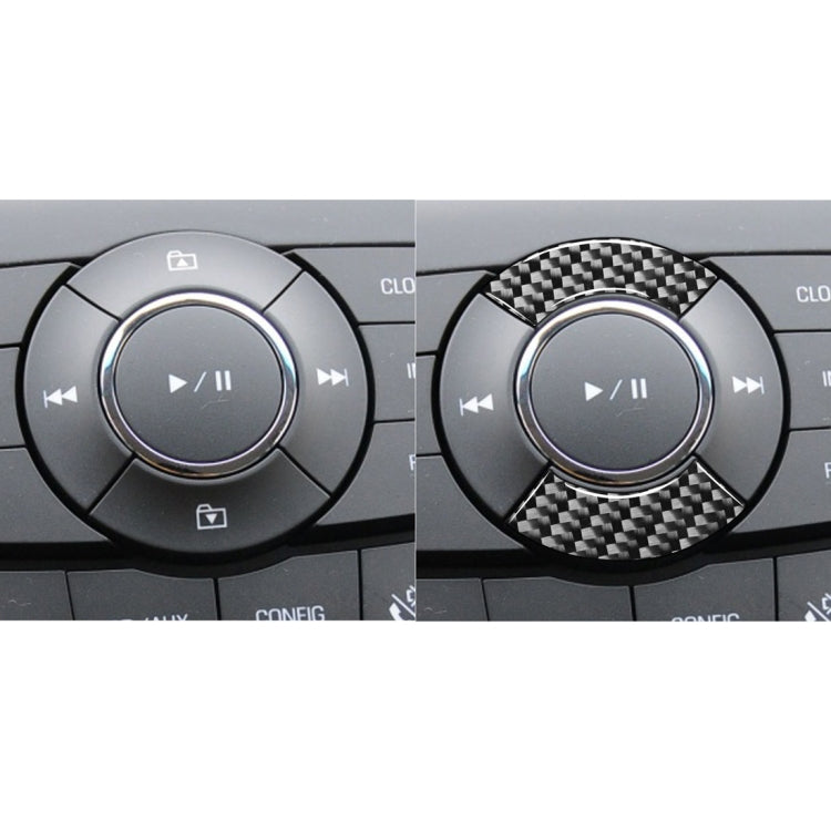 Car Carbon Fiber CD Button Decorative Sticker for Chevrolet Cruze 2009-2015, Left and Right Drive Universal, CD Button