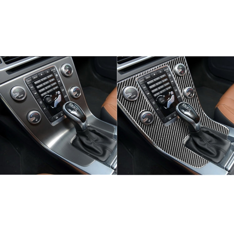 Car Carbon Fiber Central Control Panel Decorative Stickers for Volvo V60 2010-2017 / S60 2010-2018, Left Drive, Central Control Panel, Left Drive