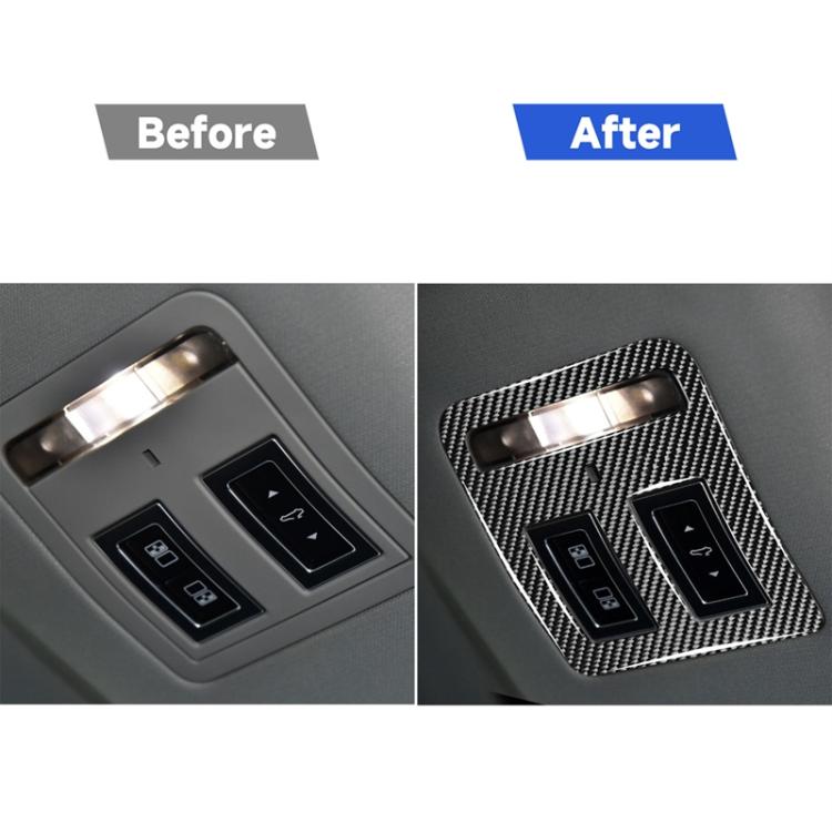 Carbon fiber reading lamp sticker set installed on dashboard panel