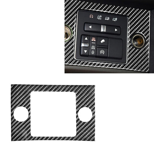 Carbon fiber-look cigarette lighter panel sticker with control buttons and side cutout rings