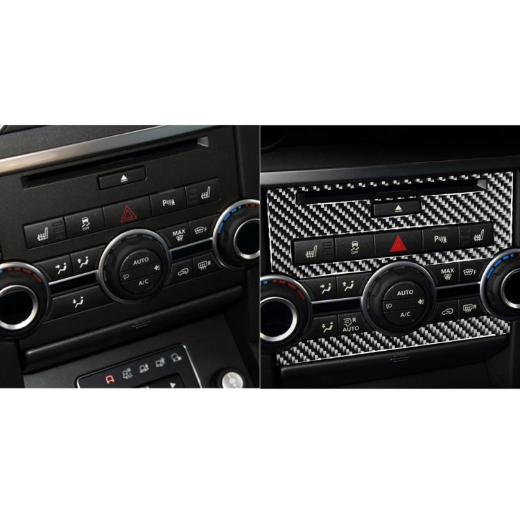 Split view showing dashboard center control with carbon fiber sticker installed after upgrade