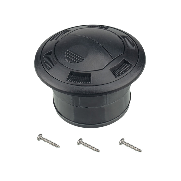 Universal AC air outlet vent with screws, black round grille and mounting base