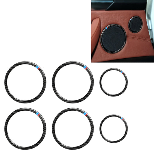6 in 1 Car Carbon Fiber Tricolor Horn Ring Decorative Sticker for BMW 2008-2013 E70 / 2008-2014 E71, Left and Right Drive Universal, Horn Ring(Tricolor)