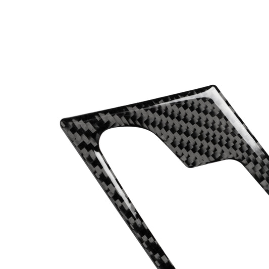 Single black carbon fiber door handle sticker with curved opening and glossy edge trim